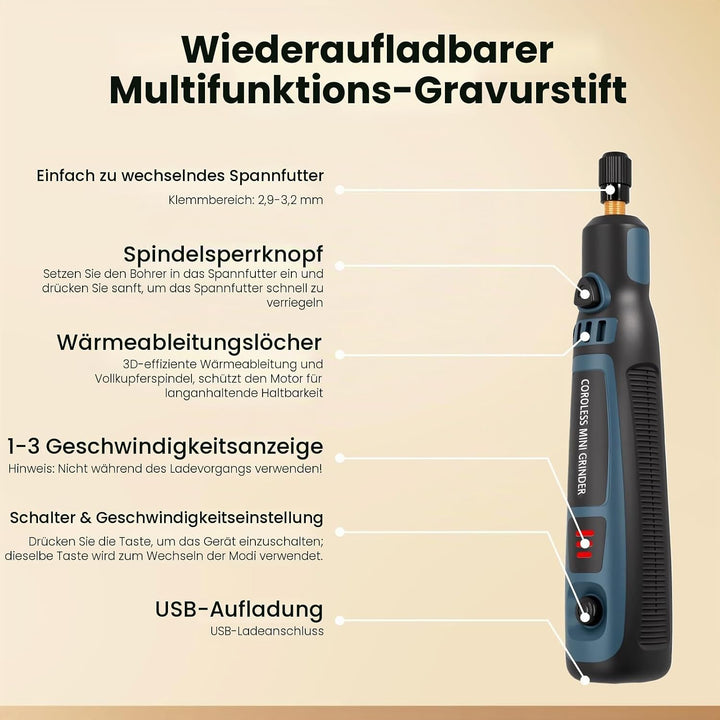 Multifunktionswerkzeug Akku Rotationswerkzeuge Multifunktionswerkzeuge Polierwerkzeug mit 50 Bits, G