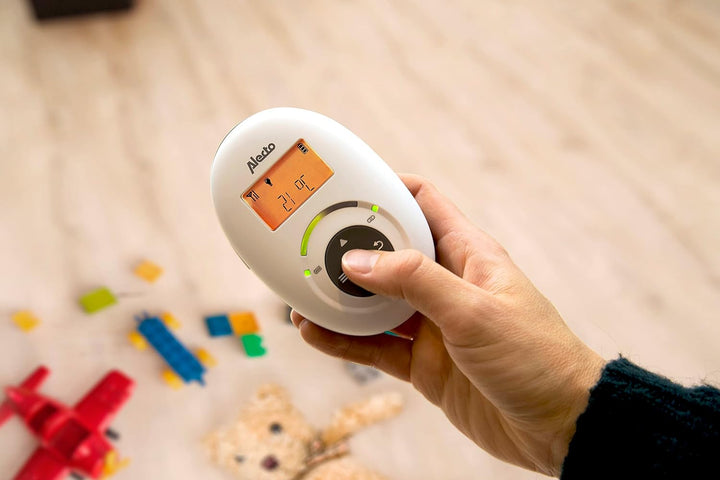 Alecto DBX-125 DECT Babyphone mit Full ECO-Modus und Display - Audio Babyfon mit VOX-Funktion - Wied