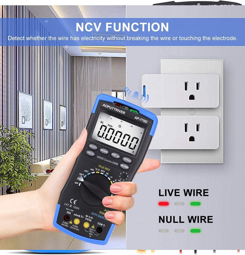 Digital Multimeter Automatisch AP-770D TRMS 40000Count Advanced Multimeter Voltmeter Amperemeter mit