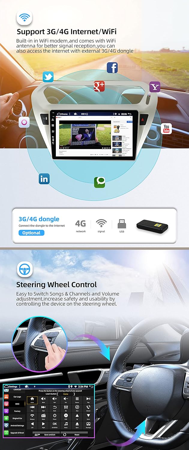 JOYX Android 13 Autoradio Passt für Peugeot 301/Citroen C-Elysee (2012-2018) - [4G+64G] - Eingebaut
