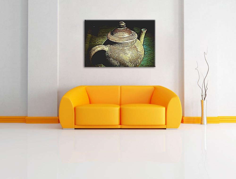 stilvolle alte Teekanne aus Keramik Deluxe Format: 100x70 cm auf Leinwand, XXL riesige Bilder fertig