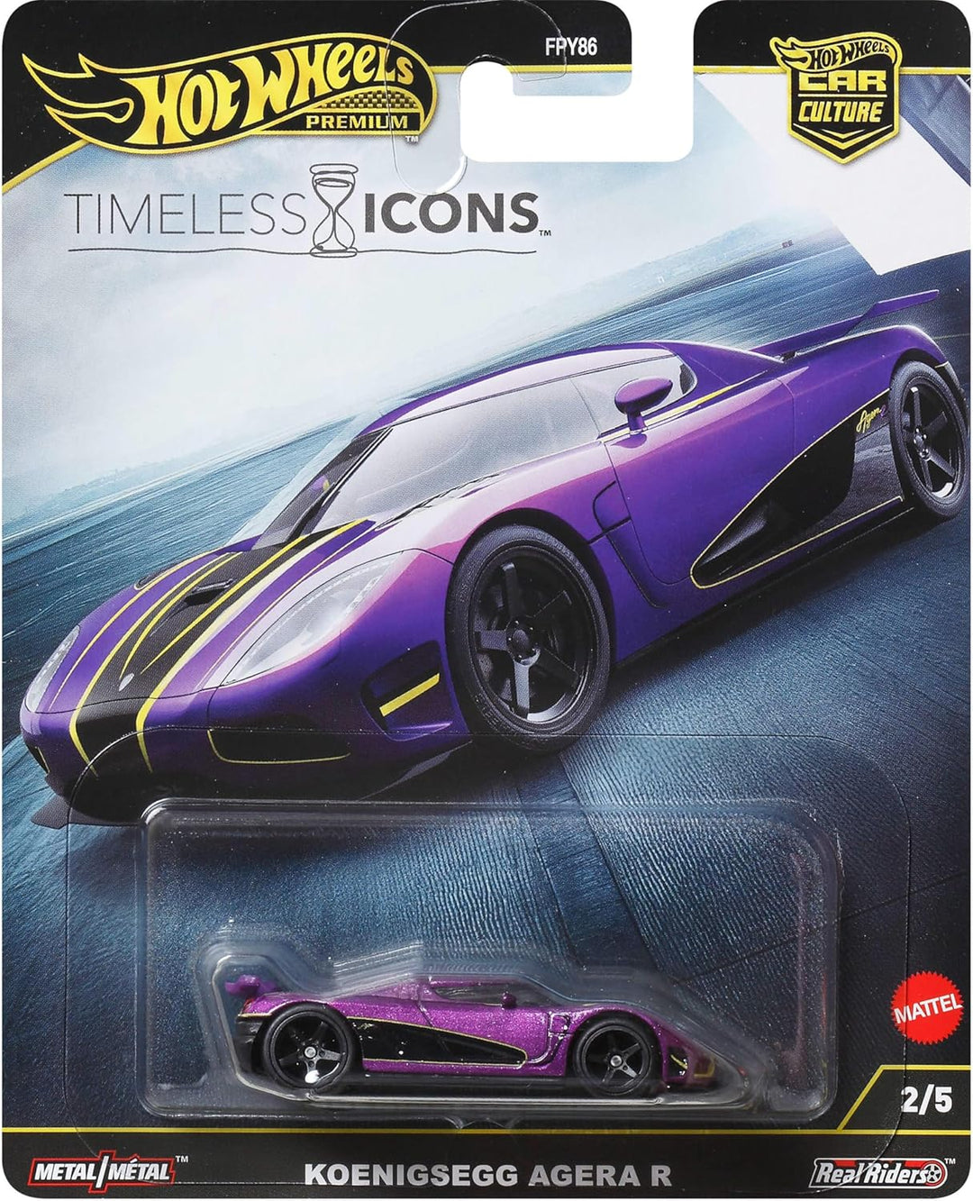 Hot Wheels Premium Car Culture Spielzeugauto im Massstab 1:64 Die-Cast Koenigsegg Agera R Zeitloses