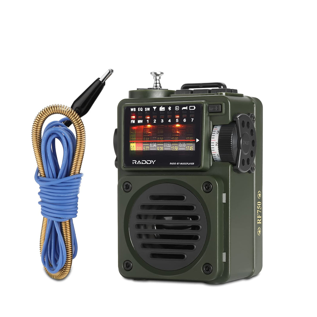 Raddy RF750 Tragbares Kurzwellenradio Kleines AM/UKW/SW-Radio Digitales Retro-Wiederaufladbares Radi