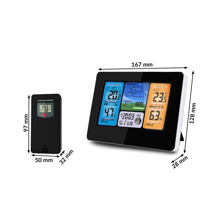 BERDSEN Wetterstation mit Display BD-902 Aussen- und Innentemperaturmessung Snooze-Alarmfunktionen B