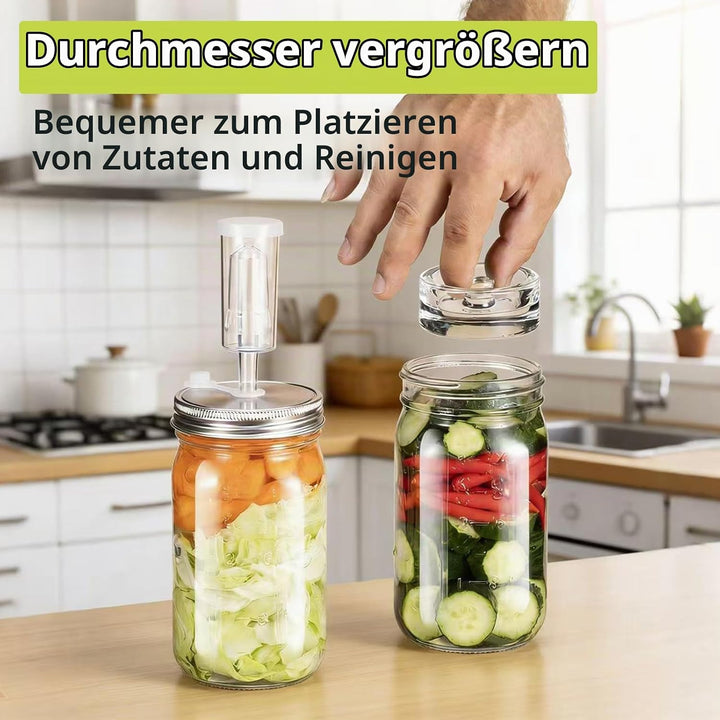 Fermentierglas: 2 Stück 2L Kimchi Behälter mit Gäraufsatz, Perfekt für Kimchi, Sauerkraut, Kombucha,