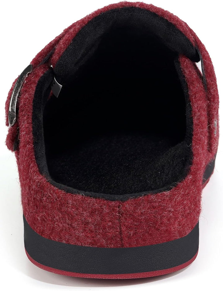 Sisttke Hausschuhe Damen Herren Filzpantoffeln Unisex Winter Geschlossen Pantoffeln mit Wechselfussb