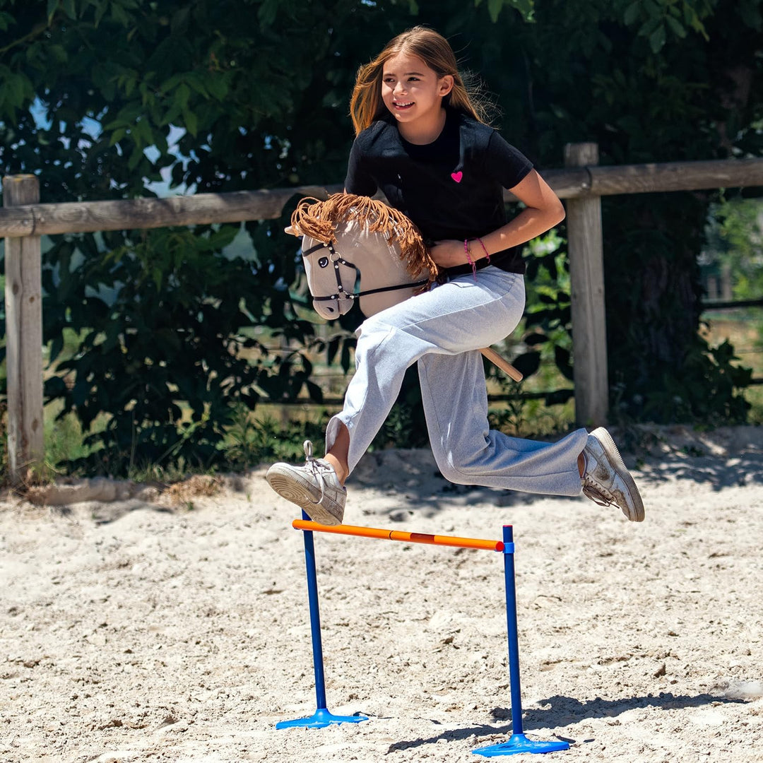 Hobby Horse Beige A3, Pferd, komplett mit Netz, Gebiss, Zügel, Halfter und blauer Insektenmütze, Pfe