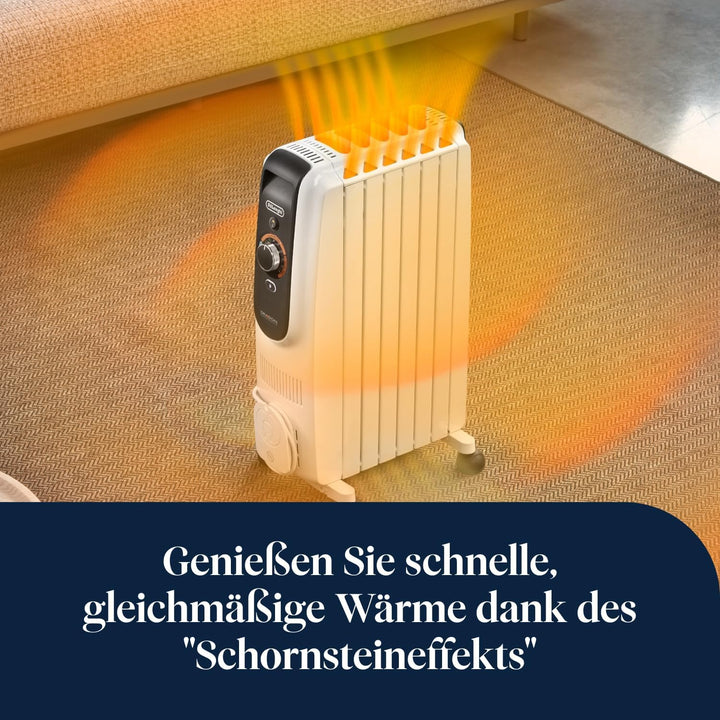 De'Longhi Dragon EasyTronic – Ölheizer für Räume bis 45m³, Elektroheizung mit Sicherheitsthermostat,