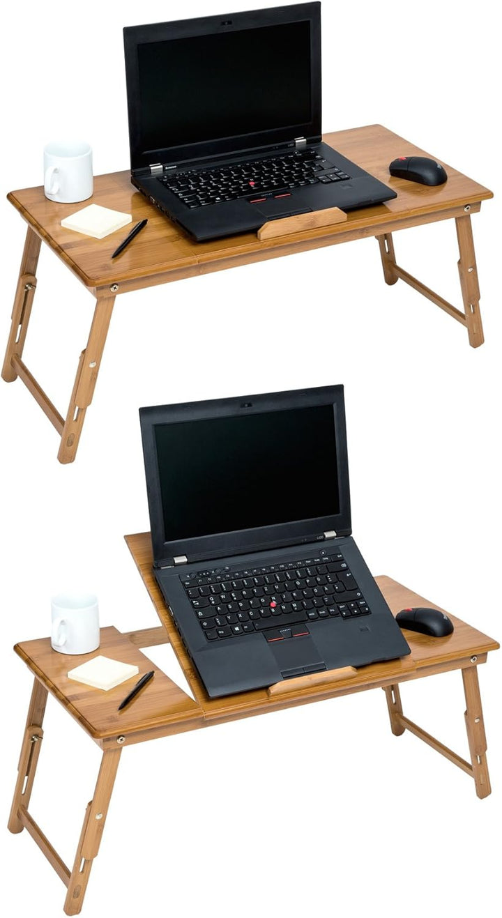 TecTake Laptoptisch Notebooktisch Betttisch faltbar klappbar höhenverstellbar aus Bambus - Diverse M