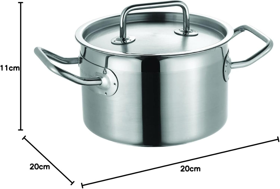 Schulte-Ufer 6414-20 i Fleischtopf Profi-Line i, 20 cm, 3,50 l, Silber 20 cm Fleischtopf, 20 cm Flei