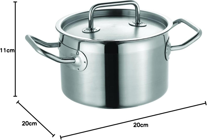 Schulte-Ufer 6414-20 i Fleischtopf Profi-Line i, 20 cm, 3,50 l, Silber 20 cm Fleischtopf, 20 cm Flei