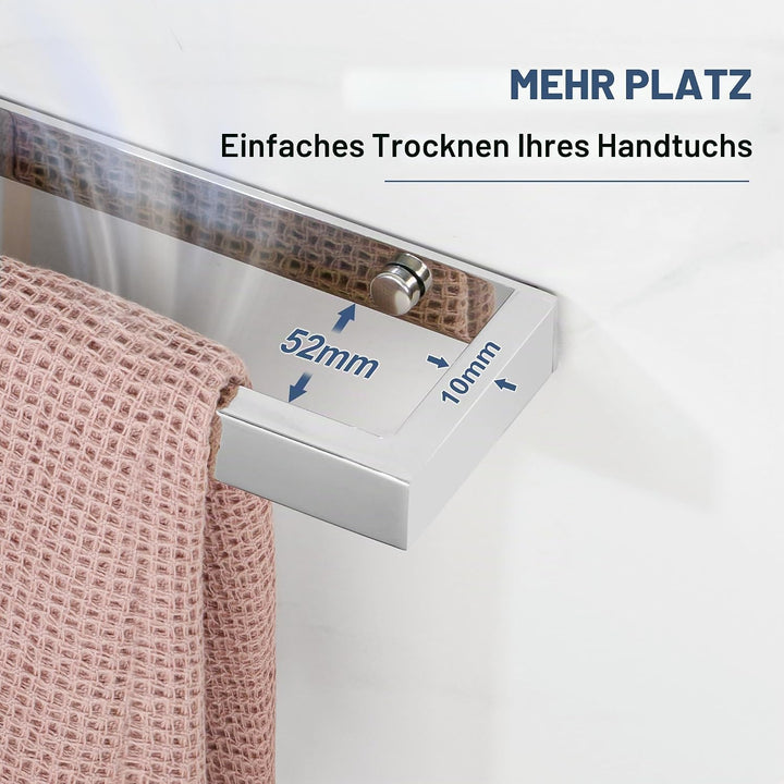 SAYAYO Handtuchhalter Ohne Bohren 40CM Handtuchstange Ohne Bohren Selbstklebend oder Zum Bohren Poli