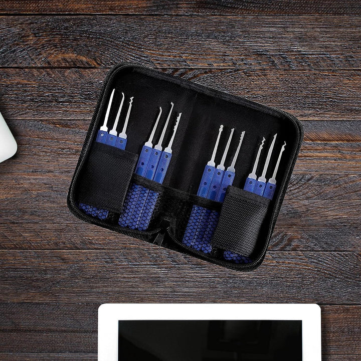 Retoo Lockpicking Set 17 Stück Dietrich, 12 Picks und 5 Drehmomentschlüssel, perfektes Lock Pick Set