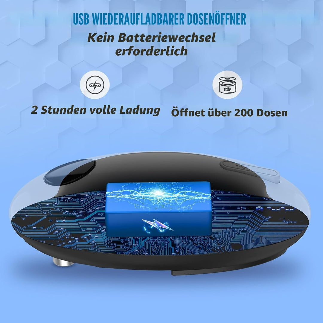 USB Wiederaufladbarer Elektrischer Dosenöffner – Batteriebetrieben, Automatischer One-Touch-Betrieb,