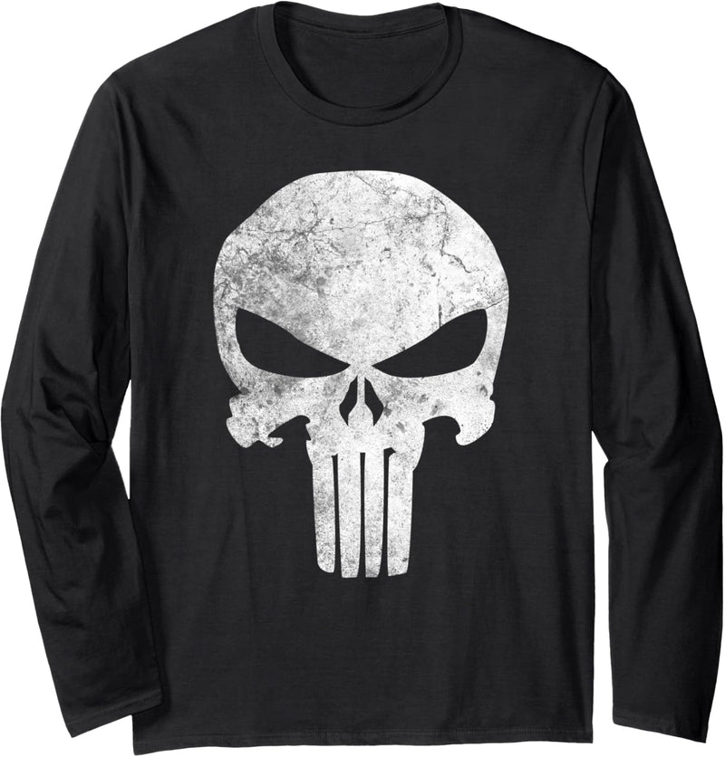 Marvel Punisher Skull Symbol Distressed Langarmshirt