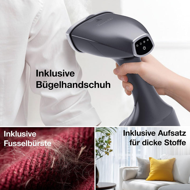 Rosenstein & Söhne Handdampfglätter: Hand-Dampfglätter, 1.900 W, 280 ml Tank, 25-30 g/Min. Dampf, 3