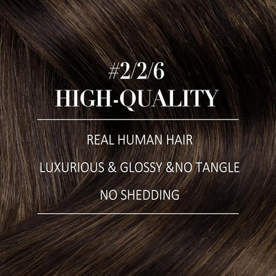 YoungSee Clip in Extensions Echthaar 40 cm Braun Ombre Hair Extensions Clip in Doppelt Tressen Clip