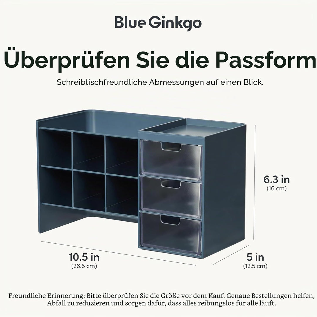 BLUE GINKGO Hive Stack Desk Organizer – Stapelbarer Stiftehalter, Schreibtischorganizer mit Schublad