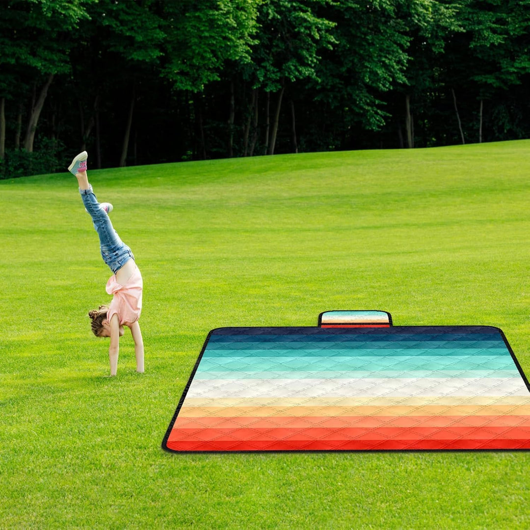 Picknickdecken, 200x200cm Extra GrossE Waschbare Picknickdecke, Faltbare Strandmatte Mit Tragegurt,