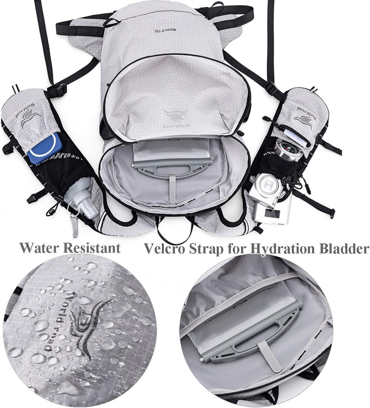 Kimwadalh Kleiner Rucksack 15L Wanderrucksack für Damen Herren Rucksäcke für Radsport Outdoor Trekki