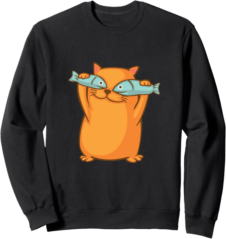 Süsse lustige Katze hat Fischaugen Schabernack Mietze Sweatshirt