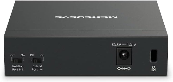 Mercusys MS105GP PoE Switch 5-Port Gigabit LAN Switch mit 4 PoE+ Ports (65 Watt, IEEE-802.3af/at PoE