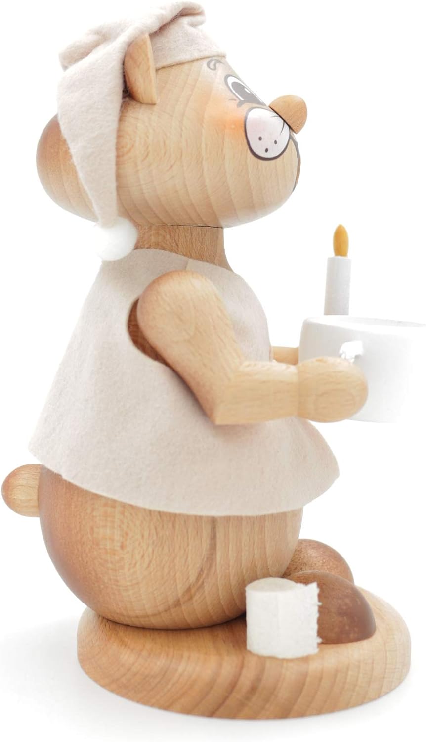 Kuhnert - Erzgebirgische Holzkunst Räuchermann Räucherfigur Hamster 19cm - Nachtwandler, Nachtwandle