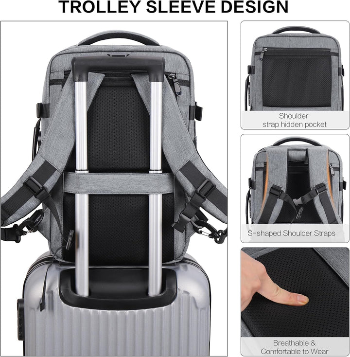 YOUNGOA Handgepäck 40x20x25 Reiserucksack Reisetasche für Ryanair Flugzeug mit LaptopFach 20L YG063