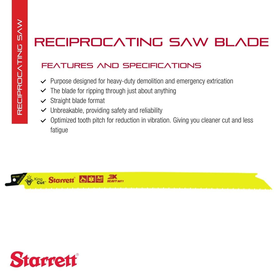 Starrett Bi-Metal King Cut Hochleistungs-Säbelsägeblatt 300 mm (12 Zoll) - 5er-Pack 300MM/12", 300MM