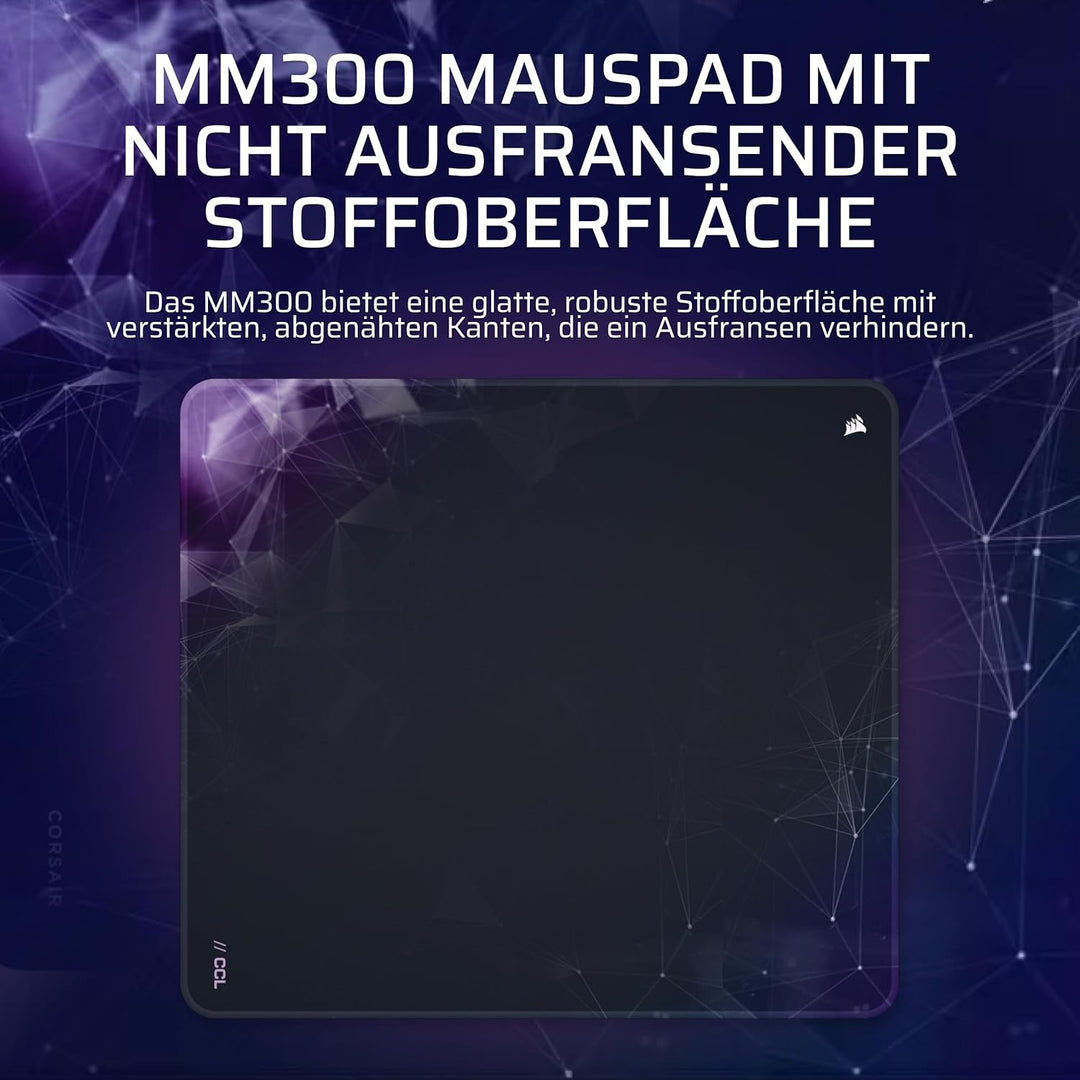 Corsair MM300 Sci-Fi Dark Gross Anti-Fray-Stoff-Gaming-Mauspad – 45cm x 40cm, Textilgewebe, rutschfe