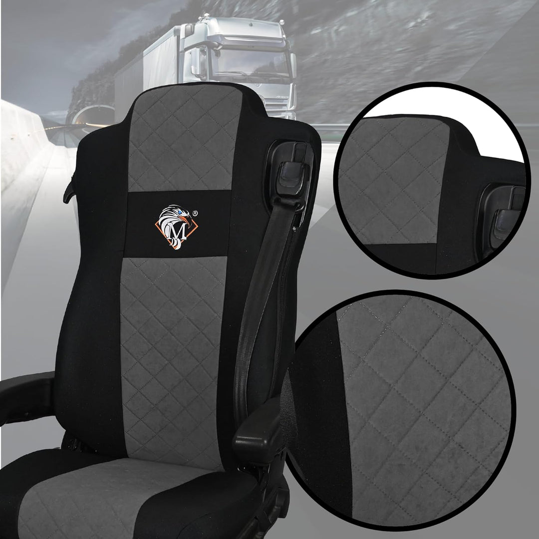 SABA Auto Sitzbezüge LKW für Mercedes ACTROS MP4, AROX ab 2011, MP5 ab 2019, ungefederter Beifahrers