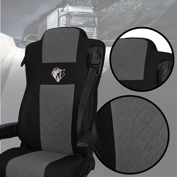 SABA Auto Sitzbezüge LKW für Mercedes ACTROS MP4, AROX ab 2011, MP5 ab 2019, ungefederter Beifahrers