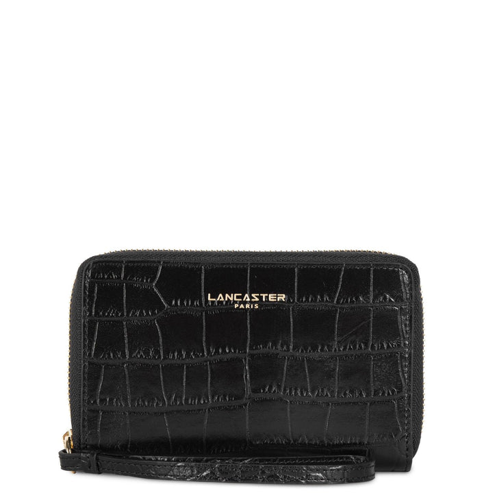 Lancaster Unisex Erwachsene Exotic Croco Cn Reisezubehör-Brieftasche, Schwarz