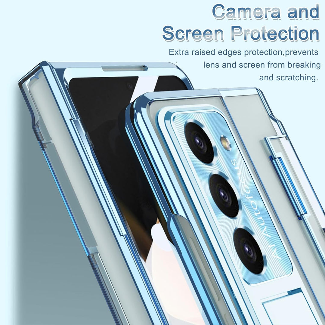 NINKI Kompatibel Samsung Galaxy Z Fold 6 Case mit S Stift Halter S Pen, Scharnier Displayschutz Hüll