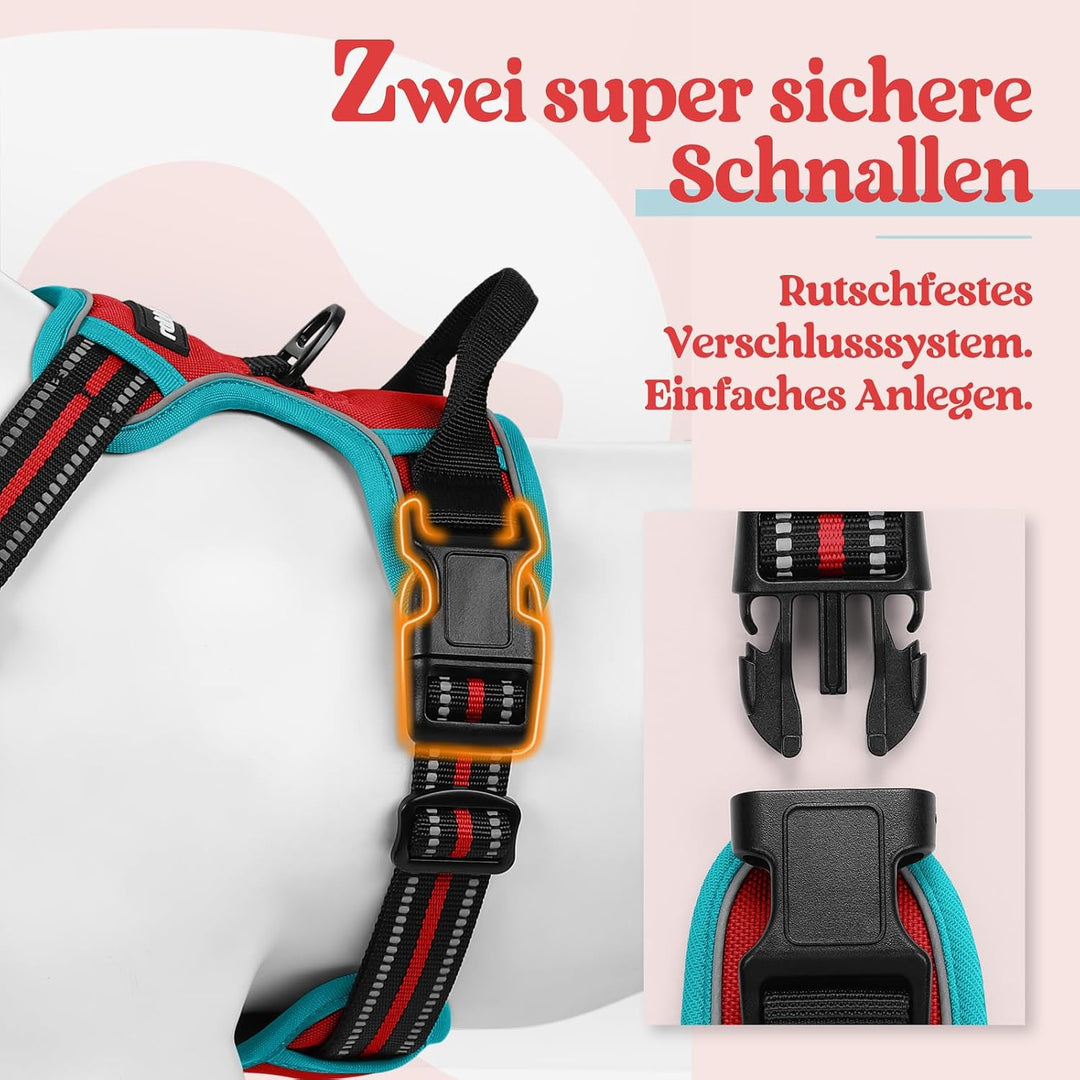 rabbitgoo Hundegeschirr Mittelgrosse Hunde, Anti Zug Geschirr mit Kontrolle, No Pull Verstellbar Hun
