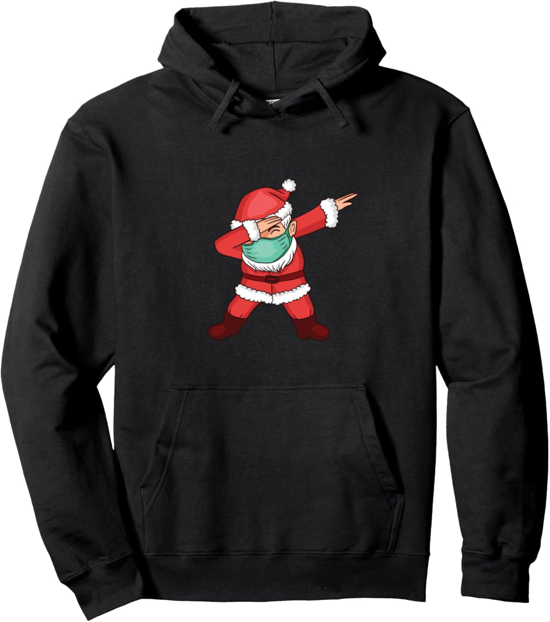 Den Weihnachtsmann mit einer Gesichtsmaske betupfen - Pullover Hoodie