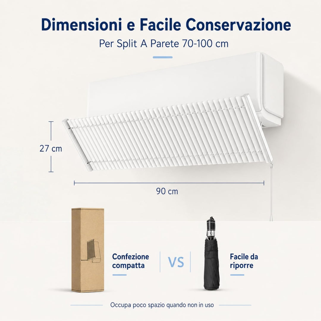Klimaanlage Windabweiser, 90 cm Aluminium-Lamellen Windabweiser für Klimaanlage, Verstellbares Luftl