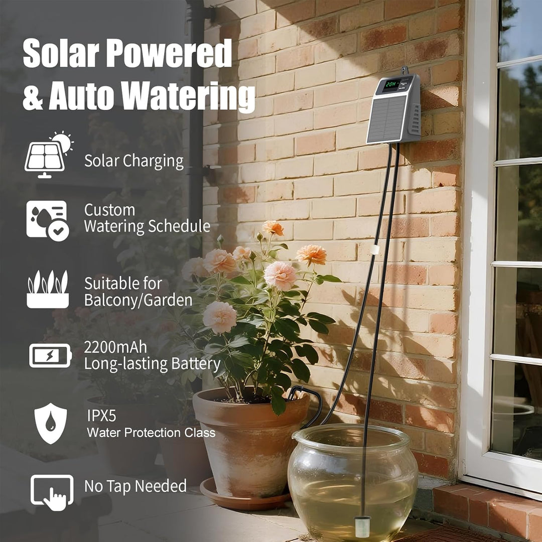 Solares Automatisches Tropfbewässerungsset mit Smart-Timer für 10 Topfpflanzen