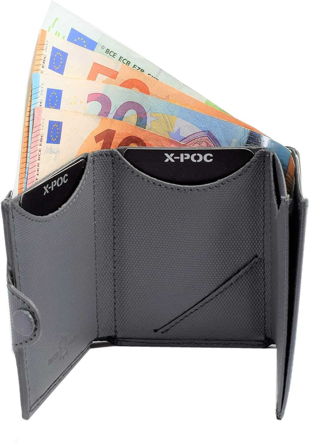 Menzo X-POC Kreditkartenetui aus echten Leder, RFID-Schutz, viele Farben, Kartenetui, Geldklammer (g