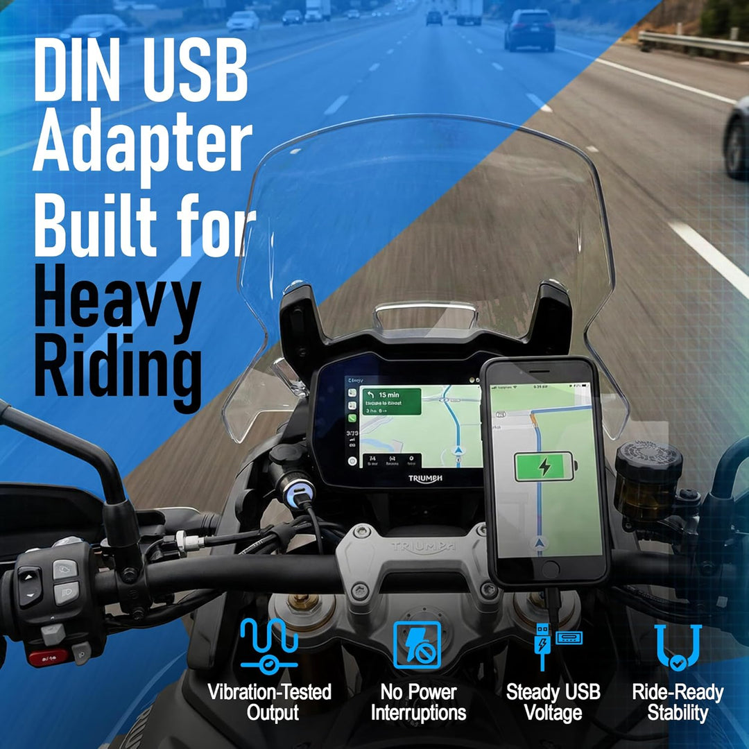 Cliff Top 3.3 Amp Moto Hella (DIN) à Adaptateur USB (Angle), kompatibel mit BMW Motorrädern 3,3A Mot
