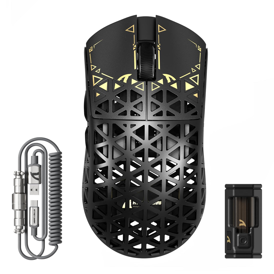 ATTACK SHARK R5 Ultra Carbonfaser Gaming-Maus, 39g Superlight, 8000Hz Kabellose Mouse, 42000 DPI, PA