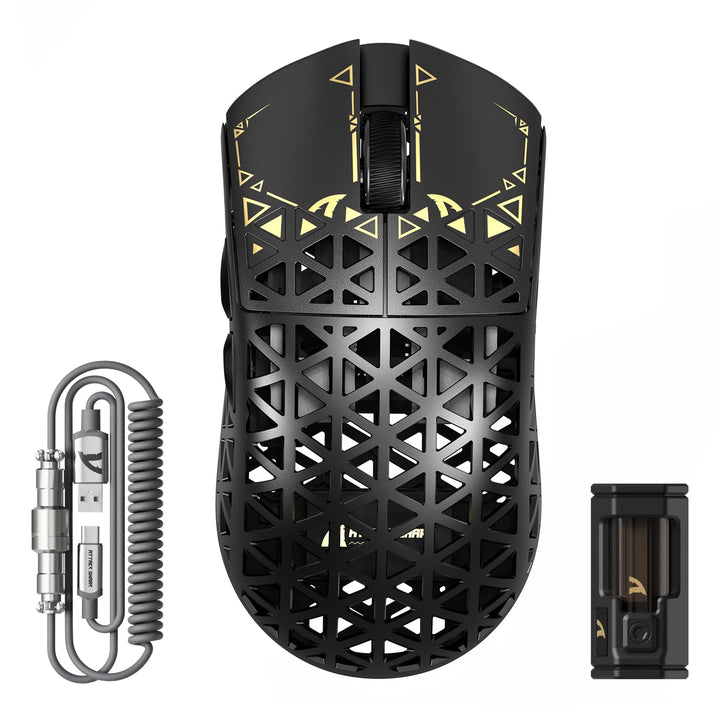 ATTACK SHARK R5 Ultra Carbonfaser Gaming-Maus, 39g Superlight, 8000Hz Kabellose Mouse, 42000 DPI, PA