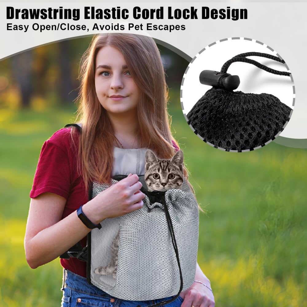 Hunde Fronttrage Rucksack, Atmungsaktiver Haustier Reisetasche, Belüftete Mesh Welpentasche mit Vers