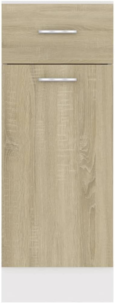 homiuse Schubunterschrank Sonoma-Eiche 30x46x81,5 cm Holz Kommode KüChenschrank Kommode Mit Schublad