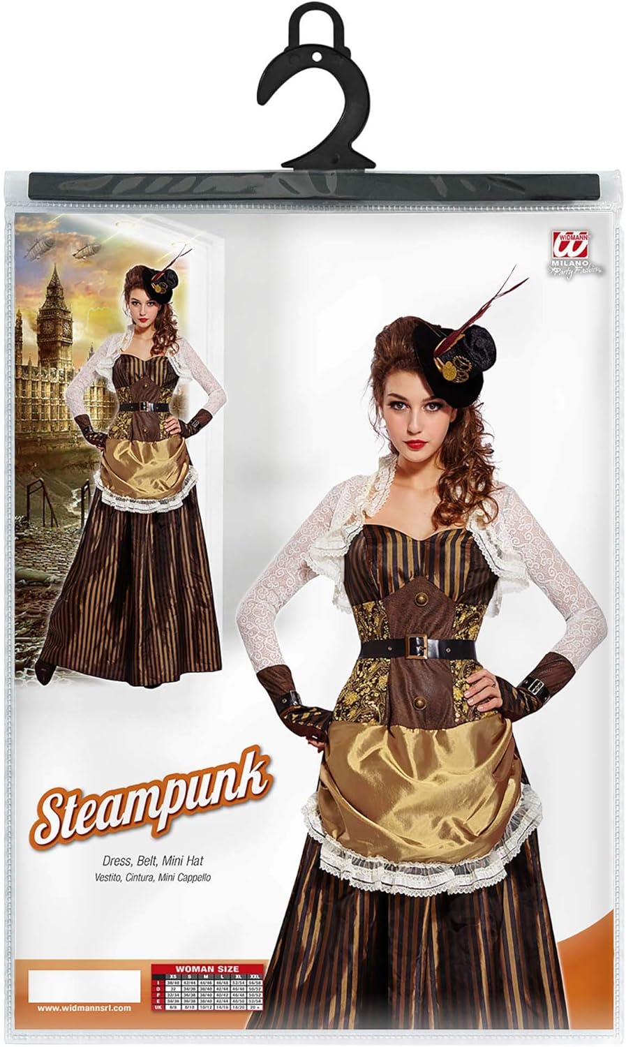"STEAMPUNK" (dress, belt, mini hat) - (L), L