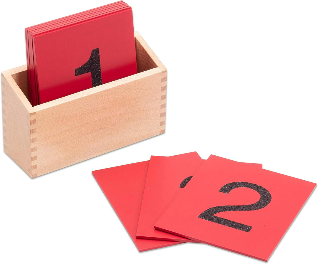 Betzold - Fühl- und Tastplatten, Sandpapier-Ziffern im Holzkasten - Mathematik Nocolor, Nocolor