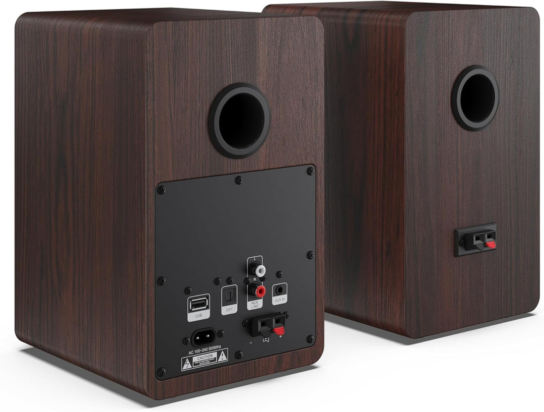 SHARP CP-SS30 2-Wege-Lautsprecher aktiv, 60 Watt (2x30 W) Holzgehäuse (Bluetooth 5.0, USB, Optisch,
