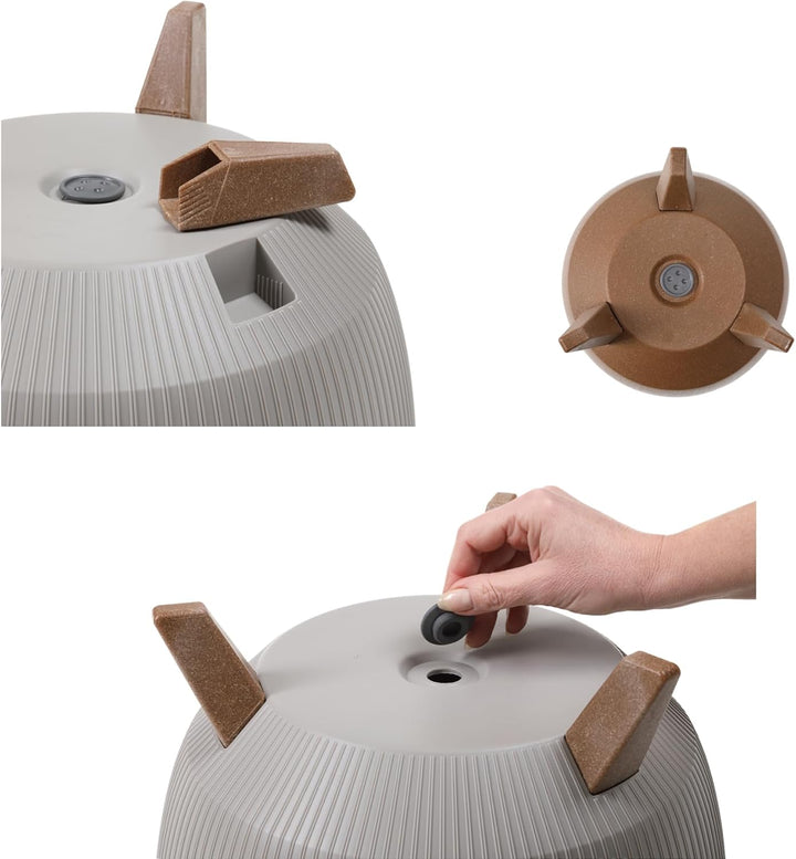 MELTOM Blumentopf mit Füssen aus Kunststoff Schale Rund mit Einsatz Kräutertopf (Weiss, XL - 47 cm)