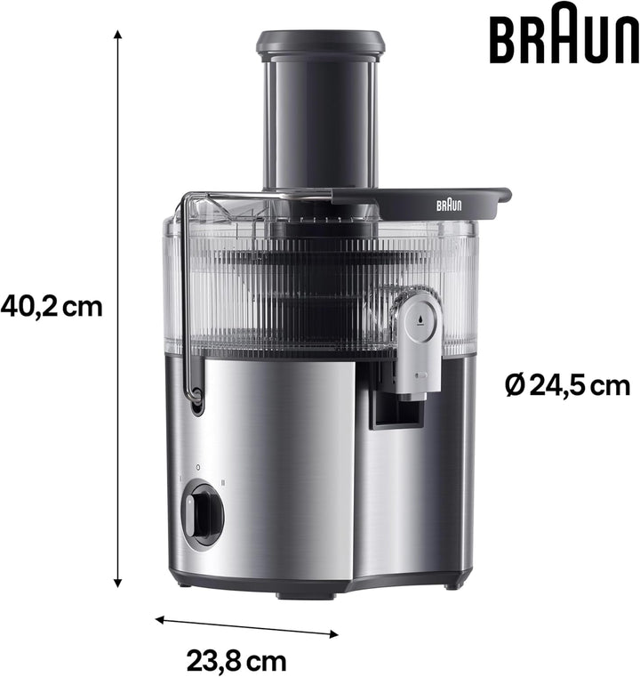 Braun MultiJuice 7 SJ700, Zentrifugalentsafter mit ColdXtract-Technologie, 75 mm Einfüllöffnung, 2L