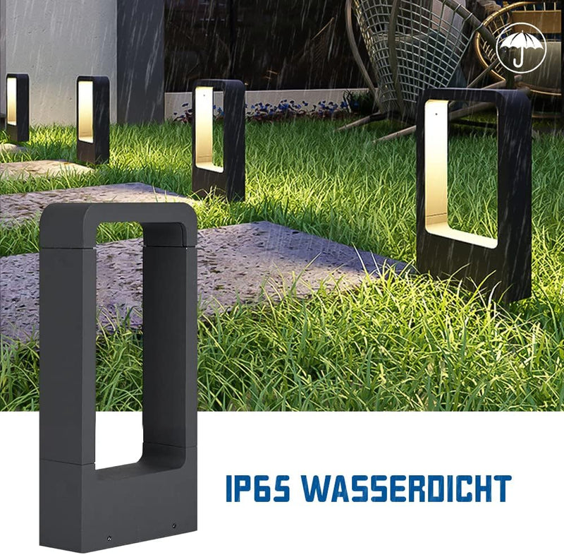 Shuniu LED Wegeleuchten Aussen, 7W LED Gartenleuchte, 3000K Aussenleuchte Stehlampe Aussen, LED Poll